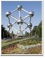 Atomium Brussels Belgium Worldfamous Monument of a iron atomic nucleu