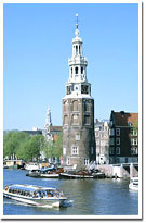 Montelbaanstoren & Canal Tour Boats, Amsterdam, Holland