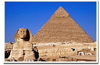 Sphinx and Pyramid. Giza