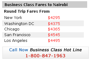 Business Class Fares to Nairobi
